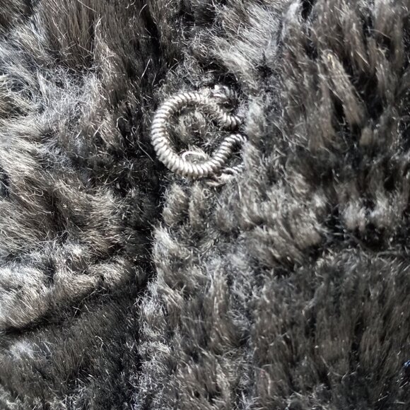 Betsy Johnson Maxi Faux Fur Black Coat S-M - Picture 9 of 17